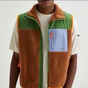 UO Urban Outfitters Without Walls Colorblock Fleece Vest LARGE